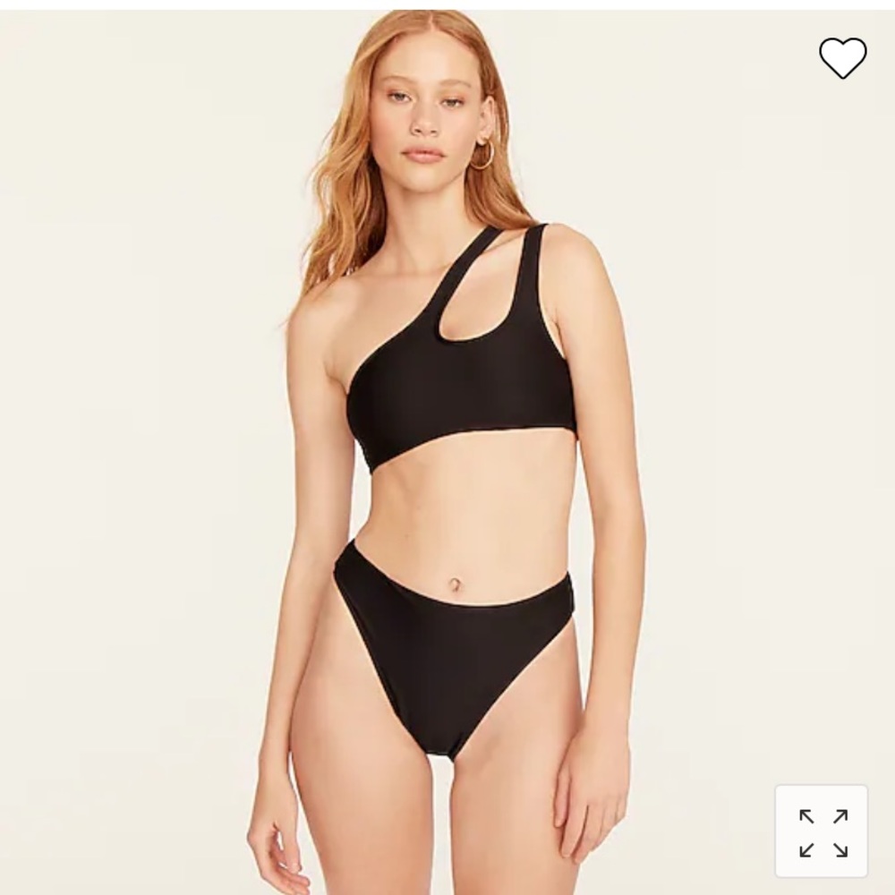 Ribbed double-strap bikini top & high-rise cheeky bikini bottom